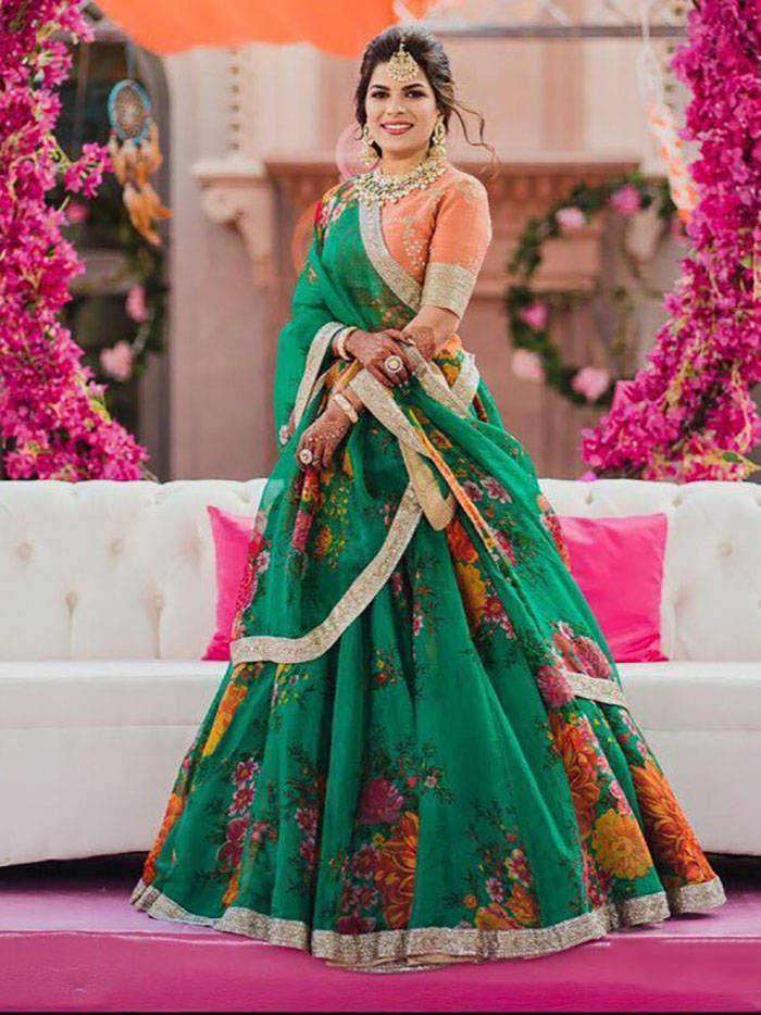 Teal Green Color Bridal Lehenga Choli Inspired From Sabyasachi Collection |  chwssc.co.zm